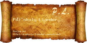 Páskuly Liander névjegykártya